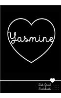 Yasmine Dot Grid Notebook: Personalized Heart Name Journal Punktraster Notizbuch Herz Mit Namen 100 Seiten