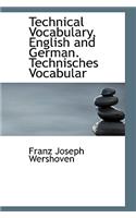 Technical Vocabulary, English and German. Technisches Vocabular