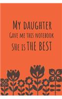 My daughter gave me this notebook: 120 lined pages 6" x 9" size, notebook / journal gift