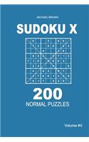 Sudoku X - 200 Normal Puzzles 9x9 (Volume 6)