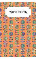Notebook: A Notebook to write your every day activities, thoughts and goals. - Floral design with orenge background