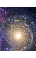 Notebook: Colorful Purple Milkyway Galaxy - Journal for Girls and Boys, Kids, School, Students and Teachers - 7.5 x 9.25, 100 Blank Lined Pages