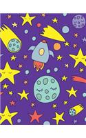 Galaxy Notebook: Cute Star Emoji Space Journal Book Ruled Lined Page Paper Kid Teen Girl Boy Preschool Primary School Kindergarten Writing Activity Diary Record Plan(8 Galaxy Notebook)