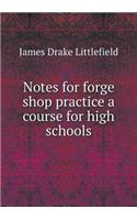 Notes for Forge Shop Practice a Course for High Schools