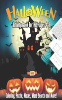 Halloween Activity Book For Kids 4-8