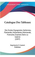 Catalogue Des Tableaux