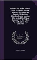 Cowper and Blake; A Paper Read at the 13th Annual Meeting of the Cowper Society, Held at the Mansion House, London, 23rd April, 1913. with a Summary of the Other Papers Read on That Occasion