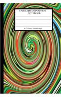 Unruled Composition Notebook 6" x 9". 120 Pages. Colorful Twirl Pattern Green
