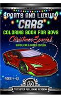 Sports And Luxury Cars Coloring Book For Boys Ages 4-12