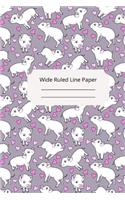 Cute Baby Sheep Theme Wide Ruled Line Paper