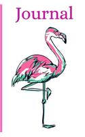 Journal: Flamingo Journal 6 x 9, 120 Page Blank Lined Paperback Journal