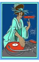 Goodtimes Journal: 6x9 Inch Lined Journal/Notebook: Life Is Fantastic, Life Is a Gift, Let the Good Times Roll! - Turn Table, Dj, Ukiyoe, Spinning, Kimono Lady, Japan,