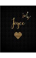 Joyce: Black Personalized Lined Journal with Inspirational Quotes