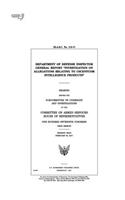 Department of Defense Inspector General report "Investigation on Allegations Relating to USCENTCOM Intelligence Products": hearing before the Subcommittee on Oversight and Investigations of the Committee on Armed Services