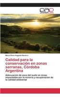 Calidad para la conservación en zonas serranas, Córdoba Argentina