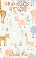 Cute Safari Animals Coloring Book
