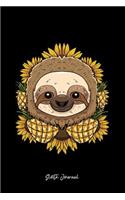 Sloth Journal: Dot Grid Journal - Sloth Pineapple Sunflower Cute Lazy Animal Fruit Flower Gift - Black Dotted Diary, Planner, Gratitude, Writing, Travel, Goal, Bul