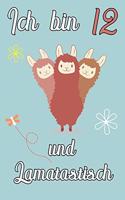 Ich bin 12 und Lamatastisch: 3fach Lama Schreibheft mit 120 linierten Seiten, Notizheft in ca. DIN A5, ein Perfektes individuelles Geschenk passend zum Geburtstag, Weihnachten u