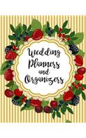 Wedding Planners and Organizers: Floral Wreath Bride Groom Wedding Engagement Planning Budget Organizer Journal - Checklist Seating Worksheets Calendars Notes- 8x10 100 Pages White 