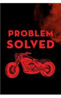 Problem Solved: Blank Lined Notebook ( Biker ) (Black And Red)