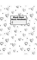 Blank Sheet Music Notebook: Easy Blank Staff Manuscript Book Large 8.5 X 11 Inches Musician Paper Wide 12 Staves Per Page for Piano, Flute, Violin, Guitar, Trumpet, Drums, Cell