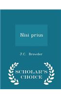 Nisi Prius - Scholar's Choice Edition