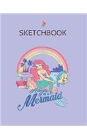 SketchBook: Disney Little Mermaid Pastel Rainbow Retro Graphic SketchBook Blank Unline Notebook for Girls Teens Kids Journal College 110 Pages of 8.5x11 The Lit