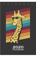 Cool Giraffe with sunglasses Calendar 2020