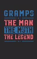Gramps The Man The Myth The Legend: Family life Grandpa Dad Men love marriage friendship parenting wedding divorce Memory dating Journal Blank Lined Note Book Gift