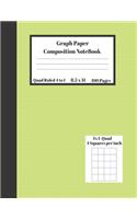 Graph Composition Notebook 4 Squares per inch 4x4 Quad Ruled 4 to 1 / 8.5 x 11 100 Sheets: Cute Funny Green Cover Gift Notepad/Grid Squared Paper Back To School Gift Notebook For Math Teens Science Adults Students Programmers note taking a