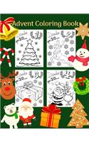 Advent Coloring Book: Christmas Calendar Workbook Colouring Activity Books For Holiday Tree (Party Favor And Mandala Meditation Vintage Images Animals Children Kids Presc