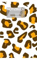 Notizbuch A5 Muster Zeichnung Leoparden Muster Leopard Gold Schwarz