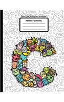 Cute Initial Monogram Notebook Primary Journal