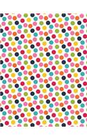 Polka Dot Notebook - Blank Unlined: 200 Pages 8.5 x 11 School Student Teacher Fun Bright Colors Art Sketch Drawing