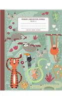 Primary Composition Journal Grades K-2: Wild Animals Kindergarten Creative Story Writing Journal Handwriting & Drawing for Kids Drawing Space and Dashed Mid Line Education School Teacher S(4 Primary Story Journal)