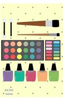 Dot Grid Journal: Makeup Palette Diary Dotted Notebook Sketchbook Planner for Coloring, Sketching, Scribbling and Writing for Women, Girls and Teens
