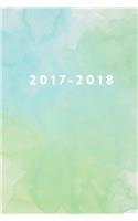 Academic Planner 2017 - 2018: Monthly & Weekly, Blue and Green Watercolor, August 2017 - July 2018, 6 X 9