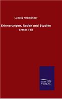 Erinnerungen, Reden und Studien