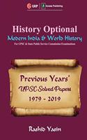 History Optional - Modern India & World History - Previous Year's UPSC Solved Papers 1979-2019