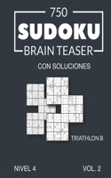 750 Sudoku Brain Teaser Triathlon B con soluciones Nivel 4 Vol. 2