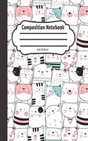 Composition Notebook: Cat Edition: Single Subject, School Writing Journal, Blank Lined Book