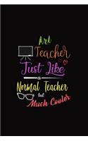 Art Teacher Just Like a Normal Teacher But Much Cooler: Dot Grid Journal, Teacher's Journaling Diary, Dotted Writing Log, Dot Grid Notebook Sheets to Write Inspirations, Class Lists, Goals