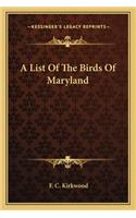 List of the Birds of Maryland