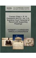 Coenen (Dale) V. R. W. Pressprich and Co., Inc. U.S. Supreme Court Transcript of Record with Supporting Pleadings