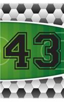 43 Journal: A Soccer Jersey Number #43 Forty Three Sports Notebook For Writing And Notes: Great Personalized Gift For All Football Players, Coaches, And Fans (F