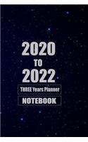 Three Year Planner: Monthly Notebook, Book, Planner, Organizer, Daily Weekly & Monthly Calendar, 6" x 9" notebook, Schedule 2020, 2021, 2022.: Three Year Planner