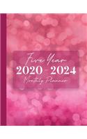 2020-2024 Five Year Monthly Planner: 60 Monthly Calendars with Monthly Focus, Goals, and To-Do List