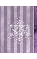 Metatron's Cube Dreamy Lavender 8.5 x 11 150 Pages College Ruled Journal Notebook