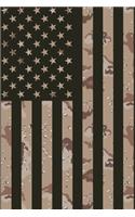 JROTC Composition Notebook: Desert Camo Flag Junior Military Tactical Training Wide-Ruled Journal For High School, Middle School For The US Armed Forces - 6 x 9 - 110 Pages - M