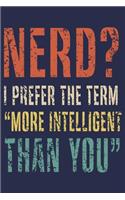 Nerd? I Prefer The Term More Intelligent Than You